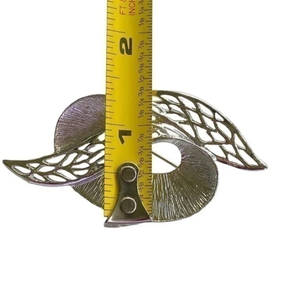 Vintage Silver Tone Pin Brooch Geometric Signed Celebrity NY Jewelry Silver Tone